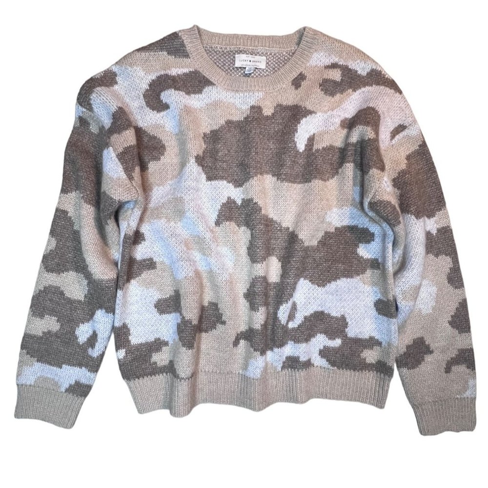 Lucky Brand pullover crewneck sweater long sleeves size small wool blend